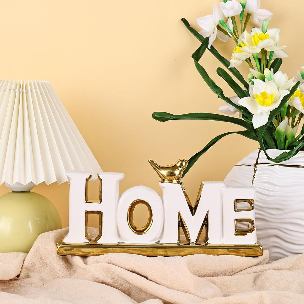 XMGZQ White and Gold Decor for Living Room Bedroom Bookshelf Coffe Table, Home Sign Aesthetic Statues Boho Wedding Accents Decorations, Knick Knacks Home Decor for Shelves,Living Room,Bedroom,Desktop