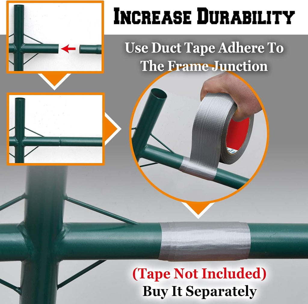 Benefit-USA BenefitUSA Multi-Size Large Garden Support Arch Frame Climbing Plant Arch Arbor for Flowers/Fruits/Vegetables (24.6'X9.8'X7.2') Green
