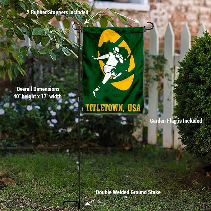 WinCraft Green Bay Packers Titletown Garden Flag with Stand Holder