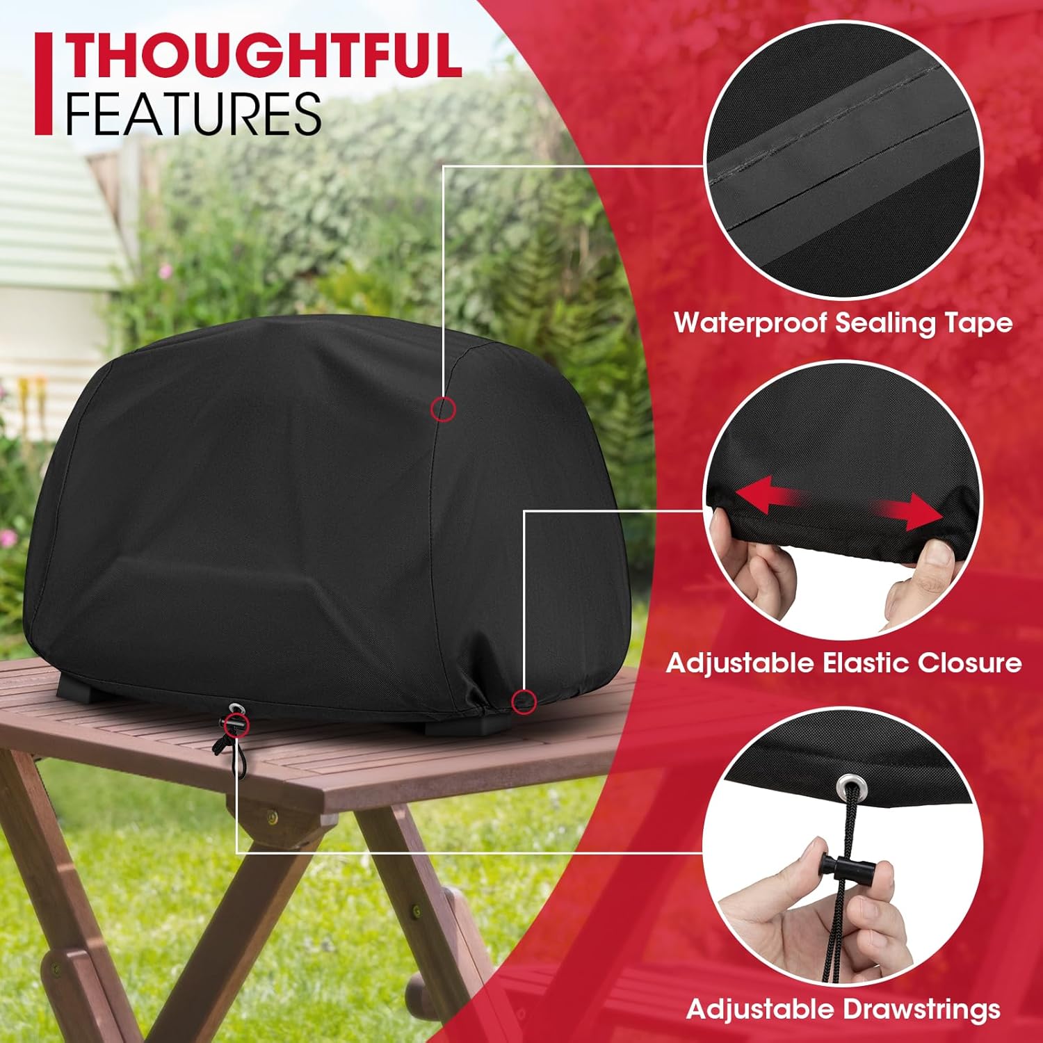 Unicook Outdoor Grill Cover Compatible with Ninja OG700 OG800 OG900 Series Woodfire, Waterproof Fade Resistant BBQ Cover for Ninja OG951 Premium XL Grill Smoker, Countertop Smoker Protector