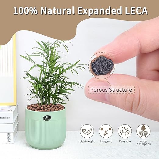 10LB Leca Clay Pebbles for Plants, Expanded Leca Balls for Indoor Plants, Orchid Potting Mix, Soil Amendment, Drainage, Easy Reusability, 4-16mm