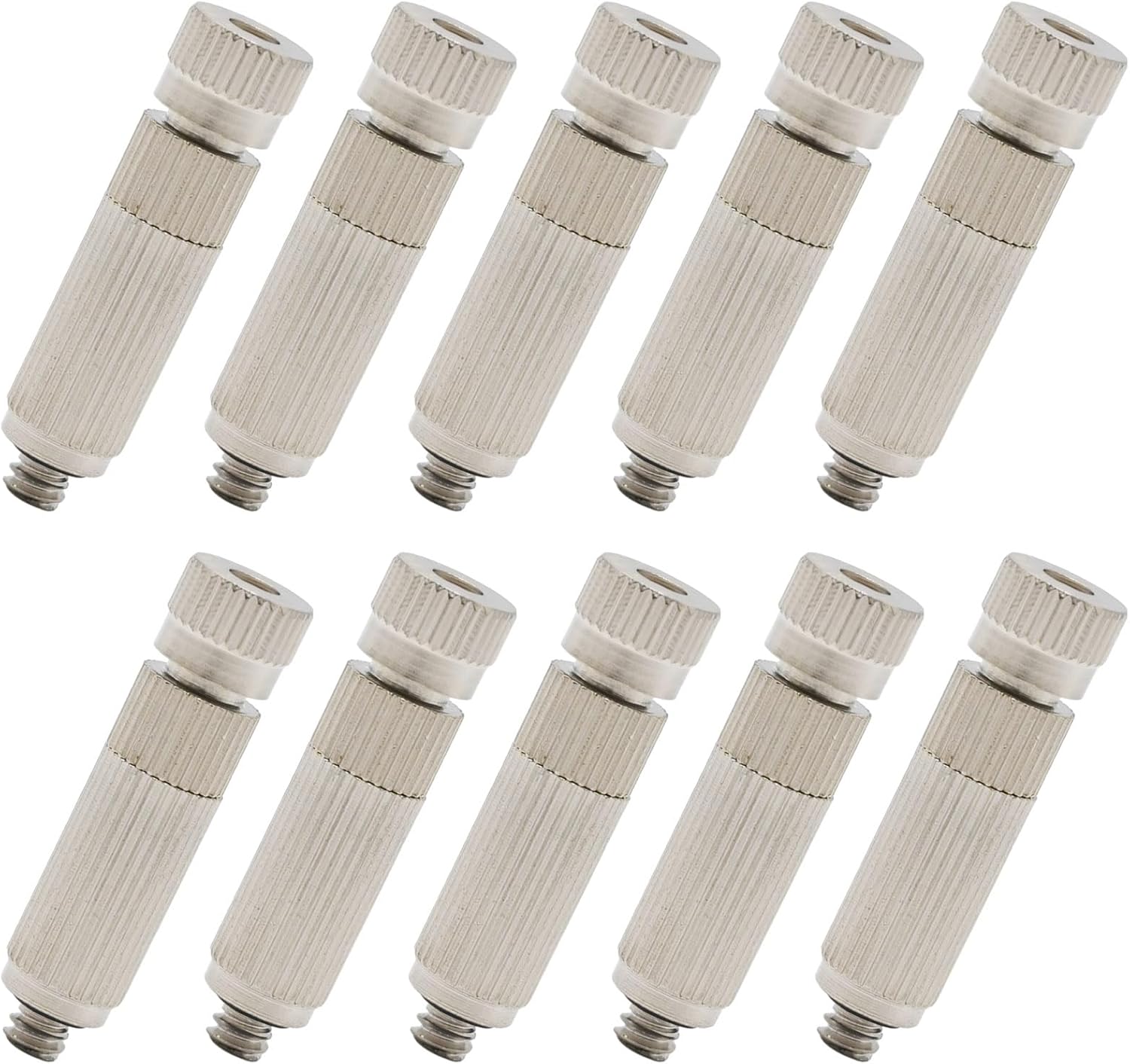 10 Pcs Stainless Steel Misting Nozzles For Outdoor Cooling Misting System, High Pressure Anti Drip Cleanable, 3/16" Thread (0.6mm)
