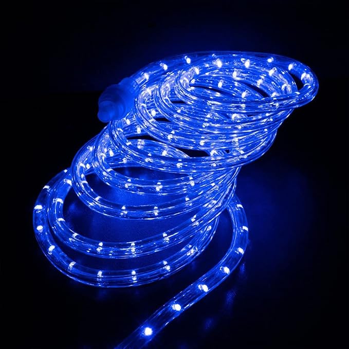 100ft LED Rope Lights Outdoor, 720 LED Connectable and Flexible Tube Lights with 8 Modes, Waterproof LED Rope Lighting for Garden, Patio, Bedroom, Party, Pool, Indoor Outdoor Xmas Decoration (Blue)