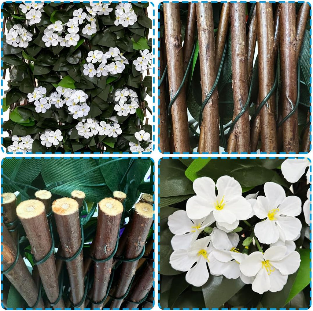 Expandable Fence Privacy Screen for Balcony Patio Outdoor,Decorative Faux Ivy Fencing Panel,Artificial Hedges