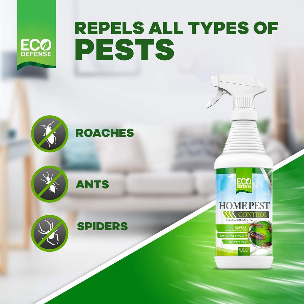 Eco Defense Biobased Pest Control Spray - Ant, Roach, Spider, Bug Killer and Repellent - Natural Indoor & Outdoor Bug Spray - Child & Pet Friendly