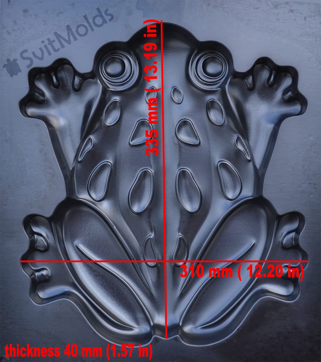 SvitMolds Concrete Mold DIY Frog Stepping Stone Mould Concrete Cement Mould ABC Plastic Toad Animal Garden and Yard Decor Garden Path Walkway (1, S68-Sm)