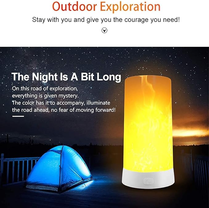 Led Flame Light,USB Rechargeable LED Fire Candles Outdoor Hanging Lamps with Remote for Home Party Halloween Christmas Decoration (Warm White)