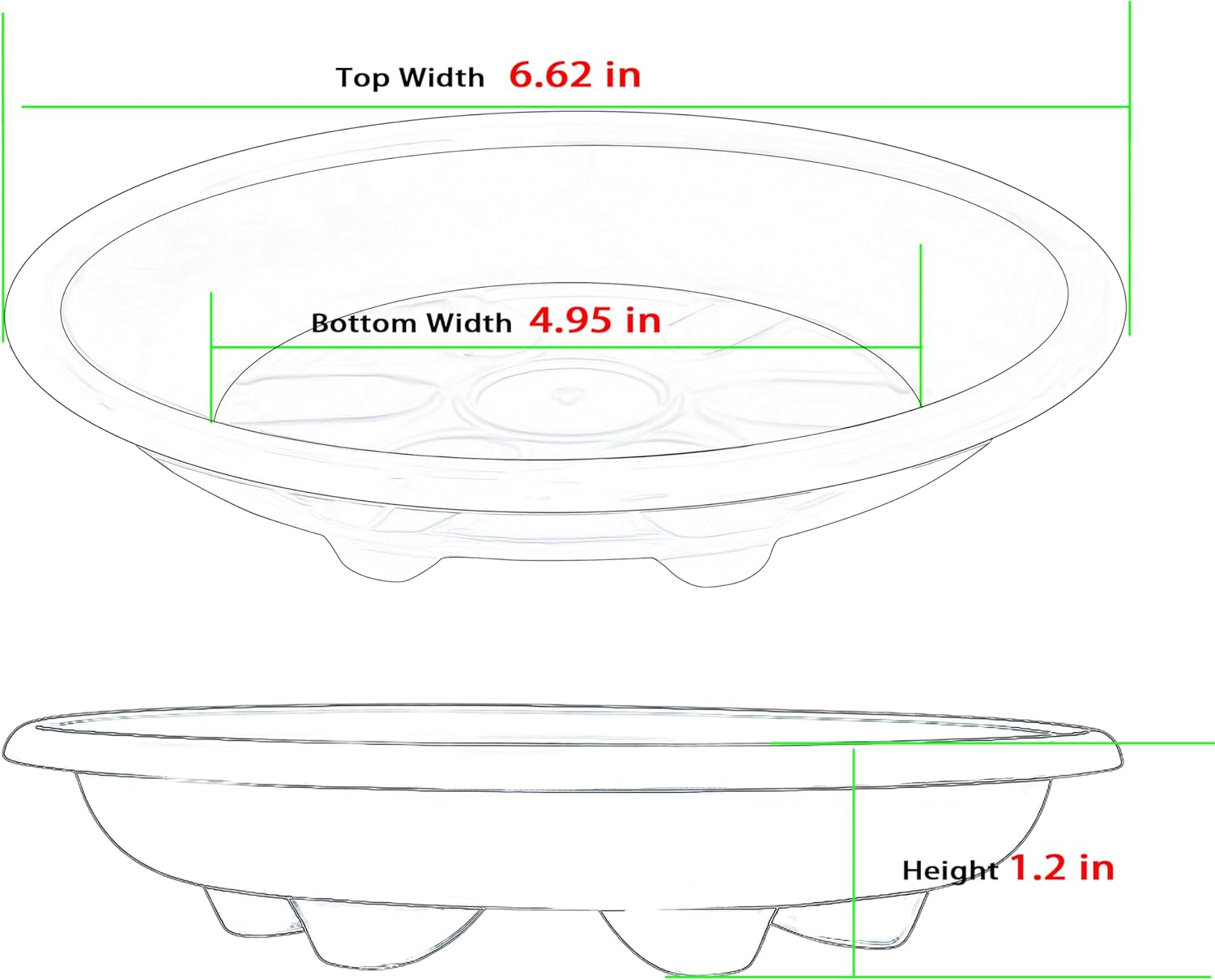 6 Pack of Plant Saucer, 6 8 10 12 inch Clear Plant Trays for Pots, Plant Water Catcher Tray, Plant Plate for Indoors Outdoors (6 inch, Clear)
