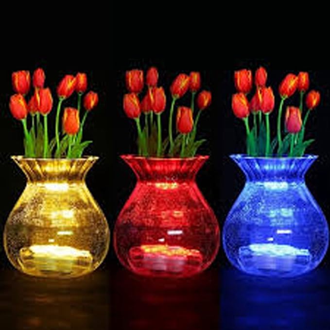 Super Bright LED Floral Tea Light Submersible Lights for Party Wedding (Red, 60 Pack)