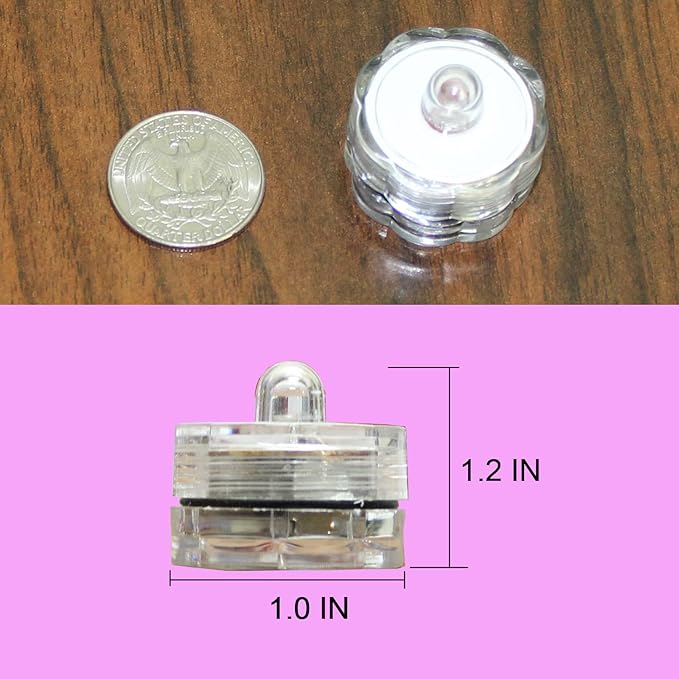 Bright LED Floral Tea Light Vase Submersible Lights for Party Wedding (Purple, 20 Pack)