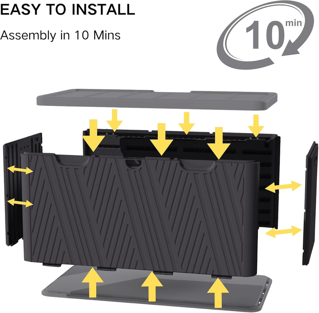 Kingdura 110 Gallon Outdoor Storage Box, Waterproof Resin Deck Box for Indoor and Outdoor Use, Lockable Storage Container for Patio Furniture Cushions Garden Tools (Black, 110 Gallon)