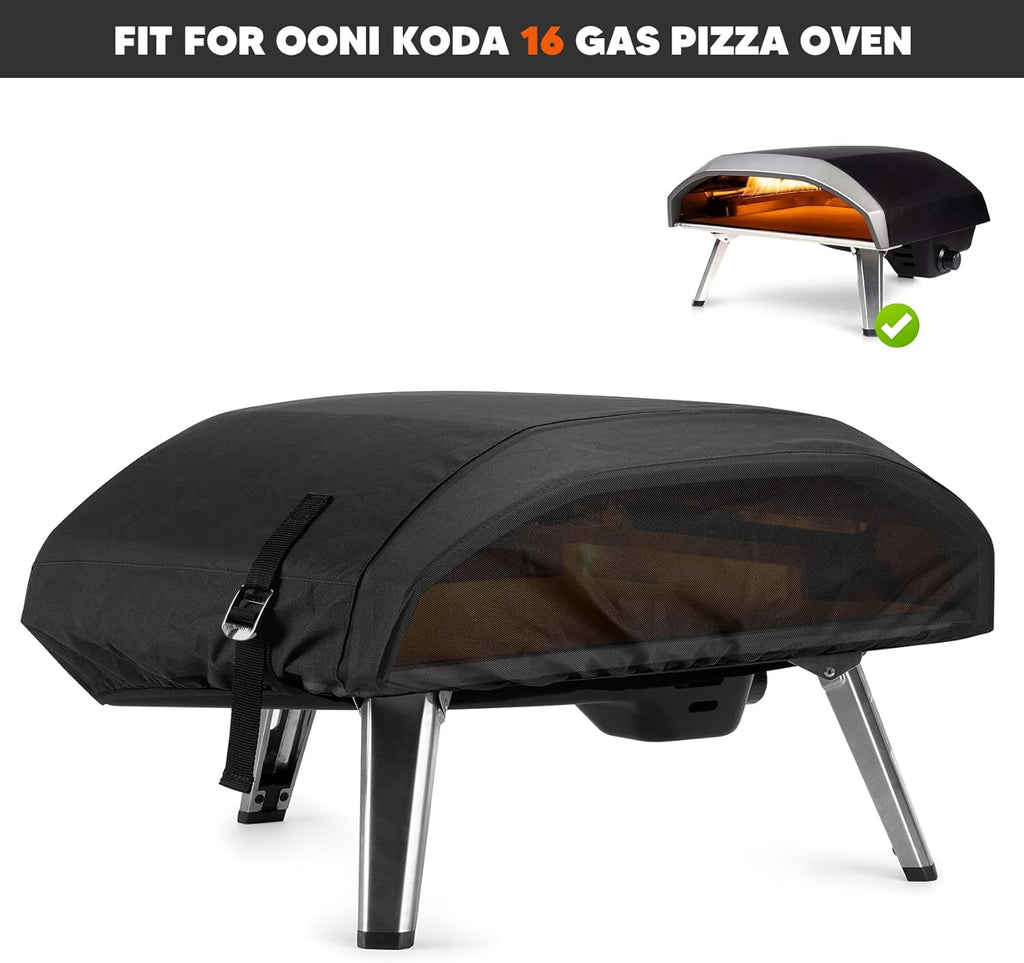 Onlyfire Pizza Oven Cover for Ooni Koda 16, Heavy Duty Waterproof Weather Resistant Dust-Proof Pizza Protective Carry Cover, Black