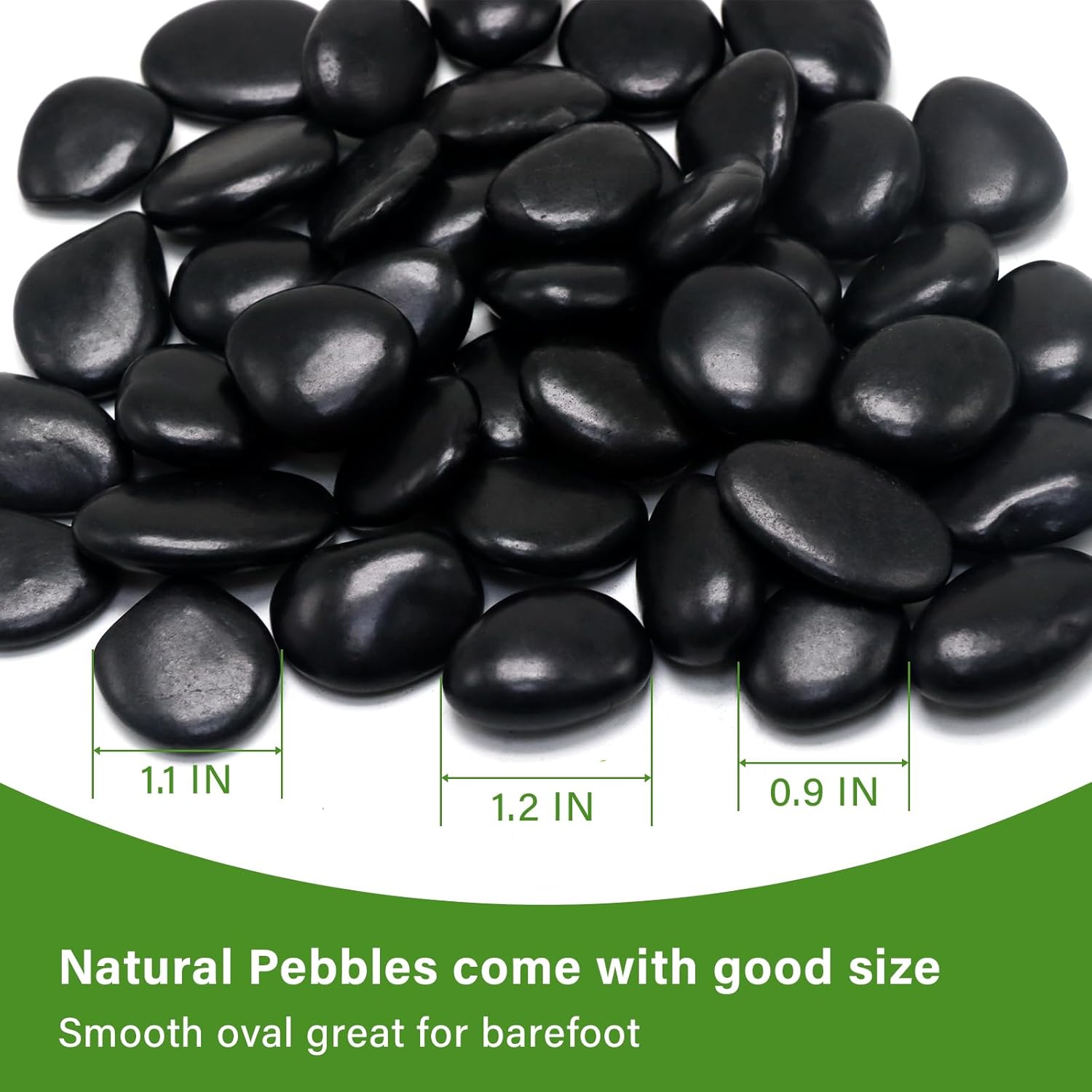 10in River Rock Stepping Stones Set - 6 Pack | Polished Pebble | Long-Lasting PVC Mesh Backing | Perfect for Garden Paths and Lawns Outdoor Landscaping Decoration | Black Circle