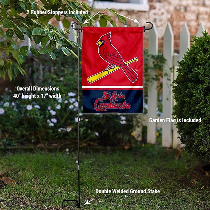WinCraft St. Louis Cardinals Garden Flag with Stand Holder