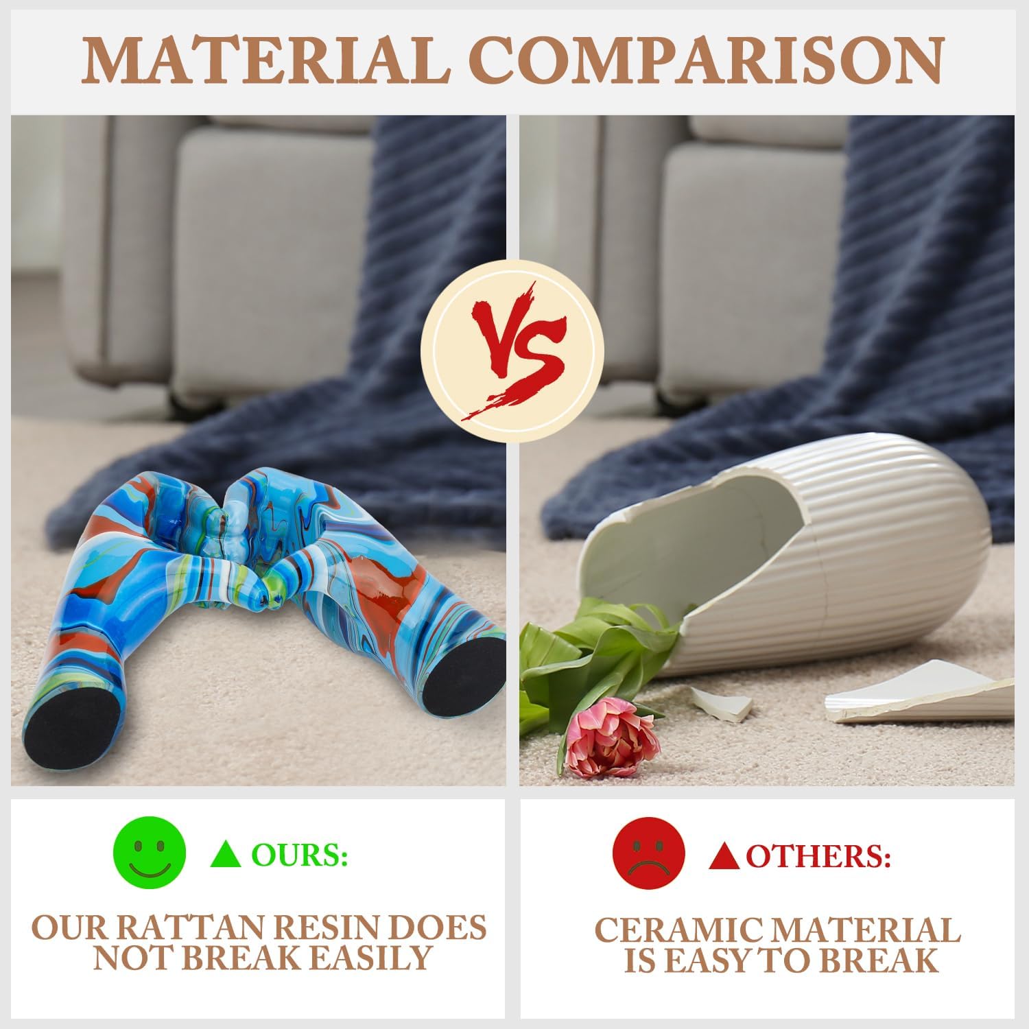 Fluid Blue Decor for Living Room Bedroom Bookshelf Coffe Table, Personalized Finger Home Accents, Modern Art Aesthetic Statues, Resin Sculpture for Reading Decor