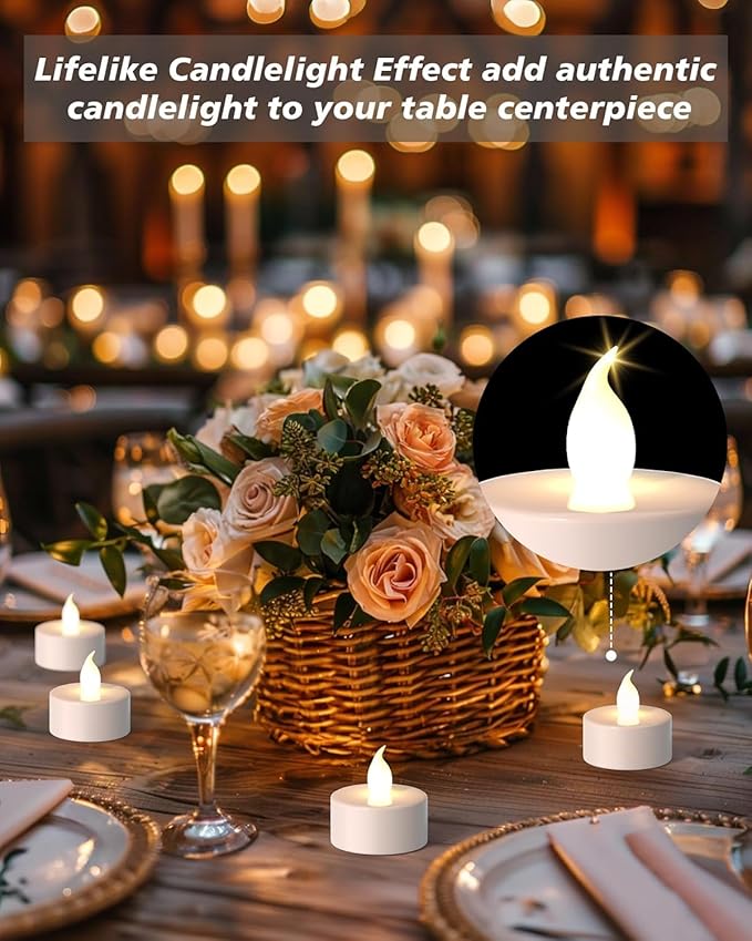 LED Tea Lights Flameless Candles- 150Pack Tealight Candle Realistic and Bright Flickering Long Lasting 200Hours for Holiday Celebration,Party, Home Decoration WarmWhite,Battery Operated
