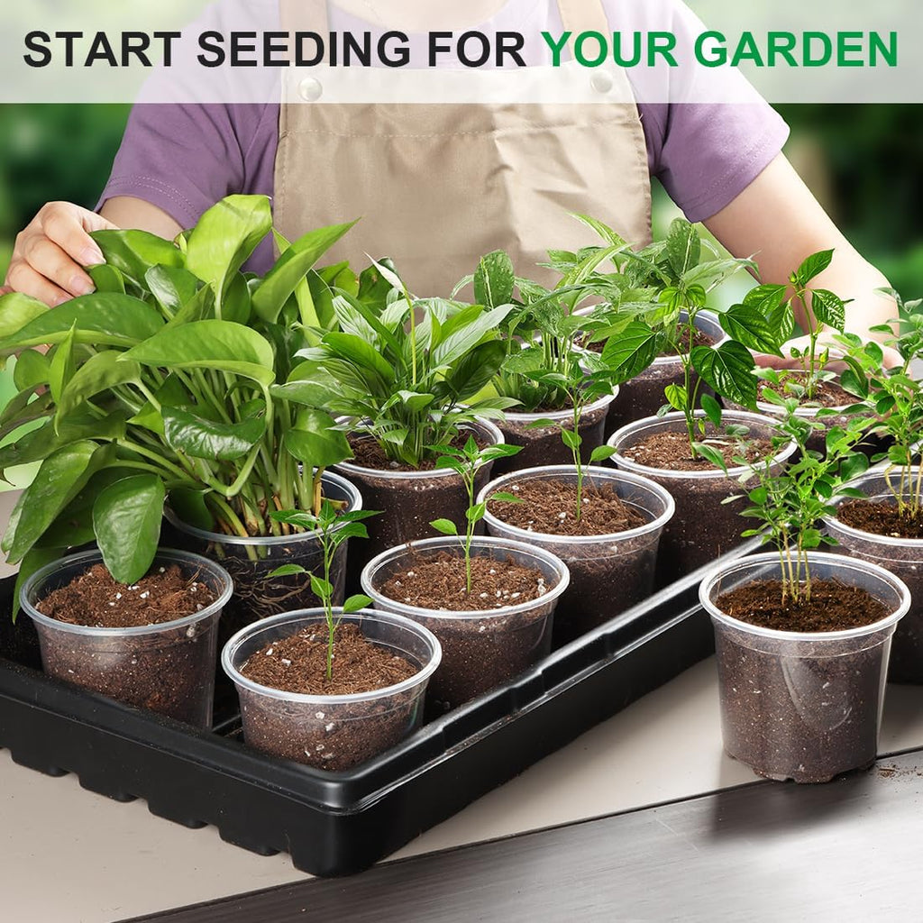 100 Pack 4 Inch Clear Plant pots with Drainage Holes, Transparent Nursery Seeding Pots, Flexile Seeds Starter Pots, Seeds Germination (4Inch,100P,Clear)