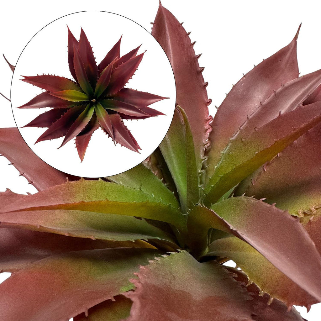 12.5 Inch Artificial Aloe Plant - Large Faux Succulents (Unpotted), Realistic Fake Plants for Home Decor Indoor Outdoor (Red)
