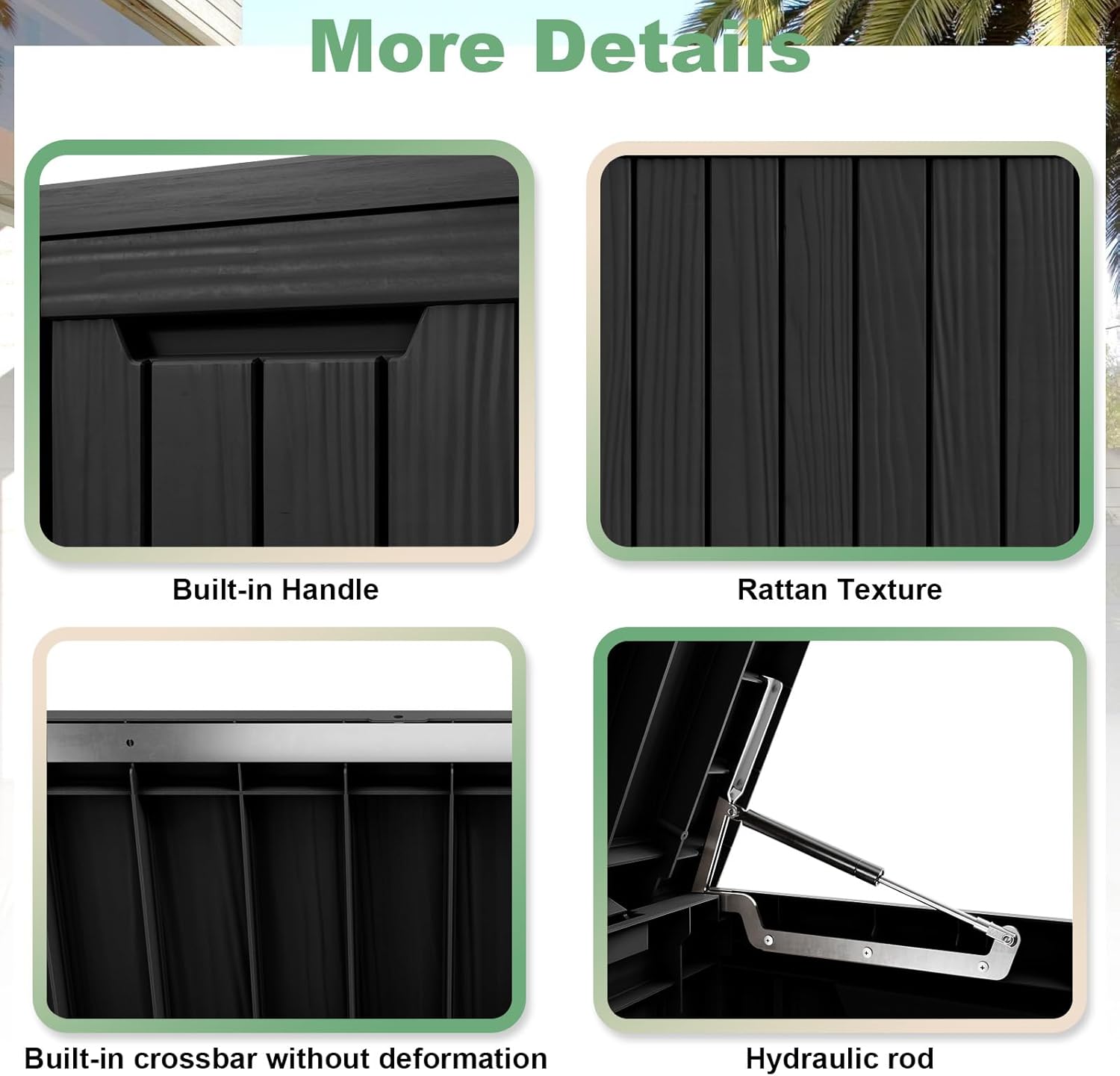 DRATO 80 Gallon Deck Box, Outdoor Storage Box for Patio Furniture, Patio Cushions, Gardening Tools, Pool Supplies 480lbs Weight Capacity,Waterproof Resin Storage Boxes