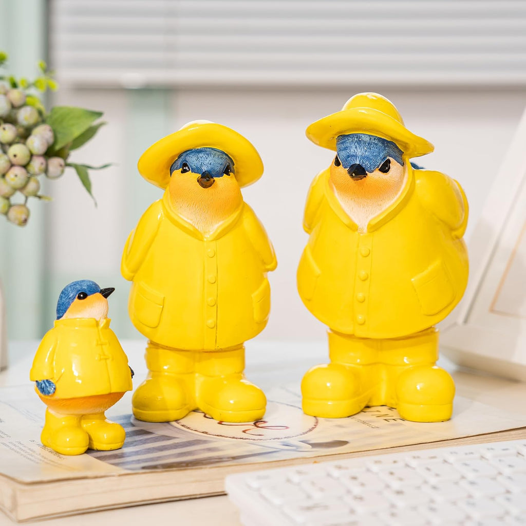 Topadorn Poppy Family Statue Home Decor Resin Sculptured Hand Painted Figurine Creative Craft Cute Decoration Gift for Kids Womens Decorative Garden Yard Room