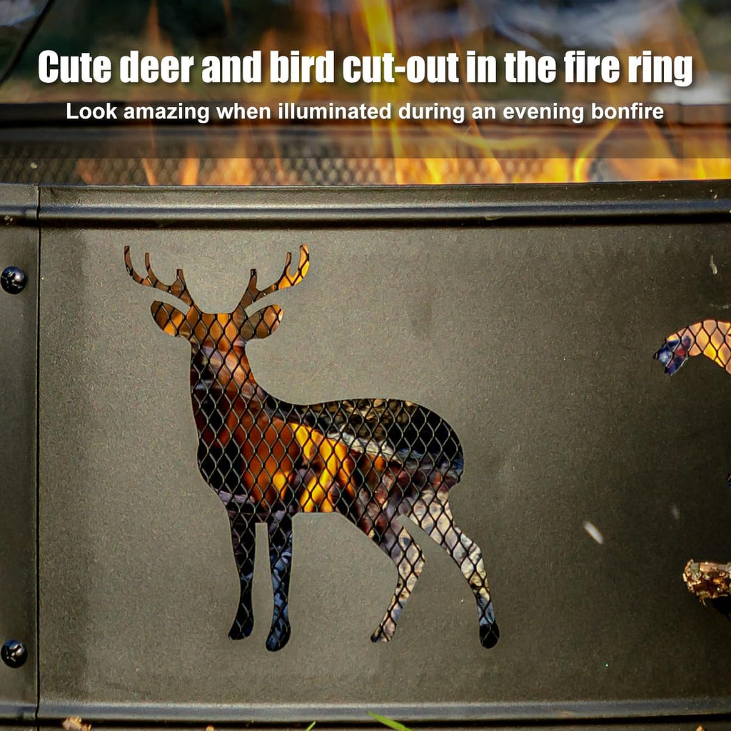 Fire Ring,Firepit Ring for Camping, Wood Burning Fire Pit for Outside,Yard,Garden,Outdoor Fireplace