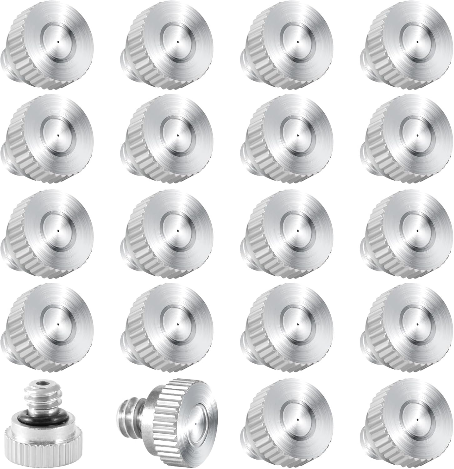 20 Pcs Brass Misting Nozzles for Outdoor Cooling System,0.012 Orifice (0.3 mm) 10/24 UNC Mister Nozzles Sprinklers for Greenhouse Patio Misting System