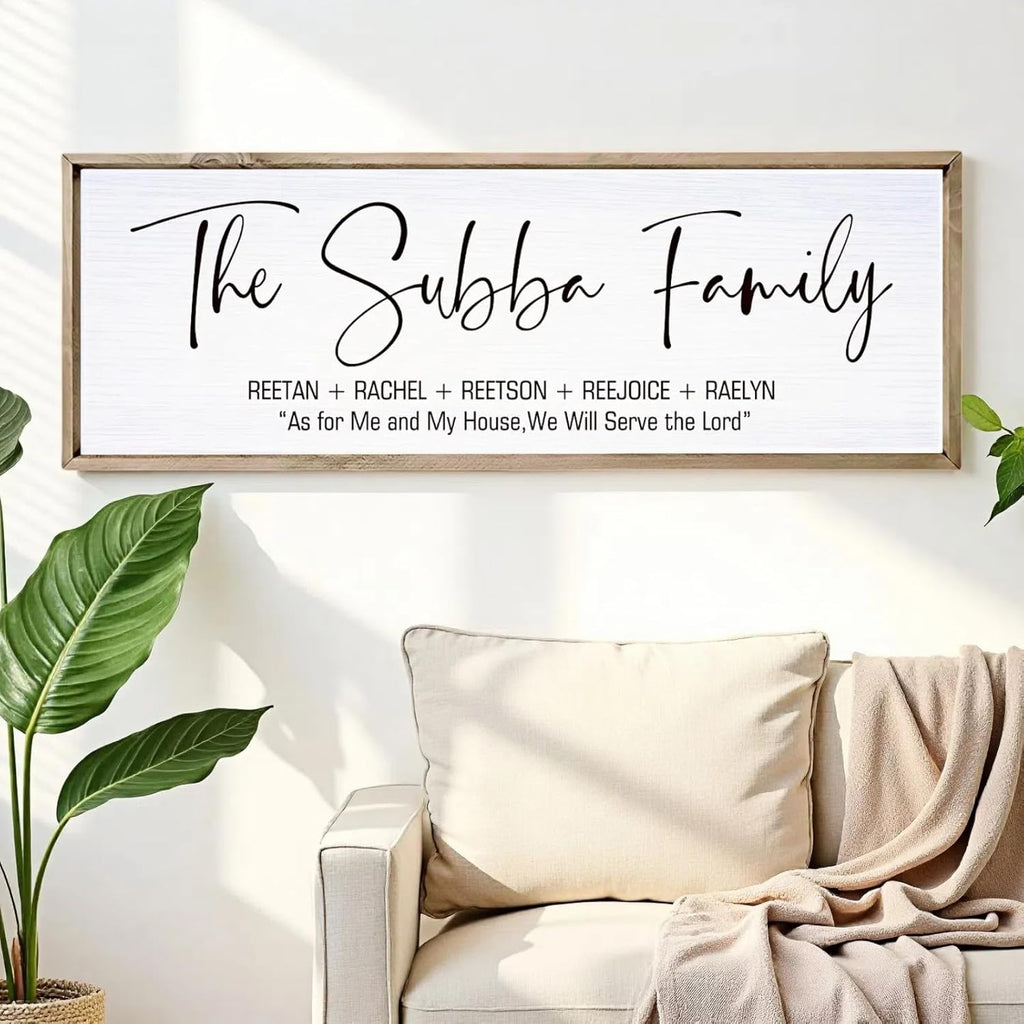 Last Name Signs for Home, Personalized Wall Decor, Framed Family Name Signs for Home Decor, Custom Wood Sign, Established Farmhouse sign, Housewarming Gift