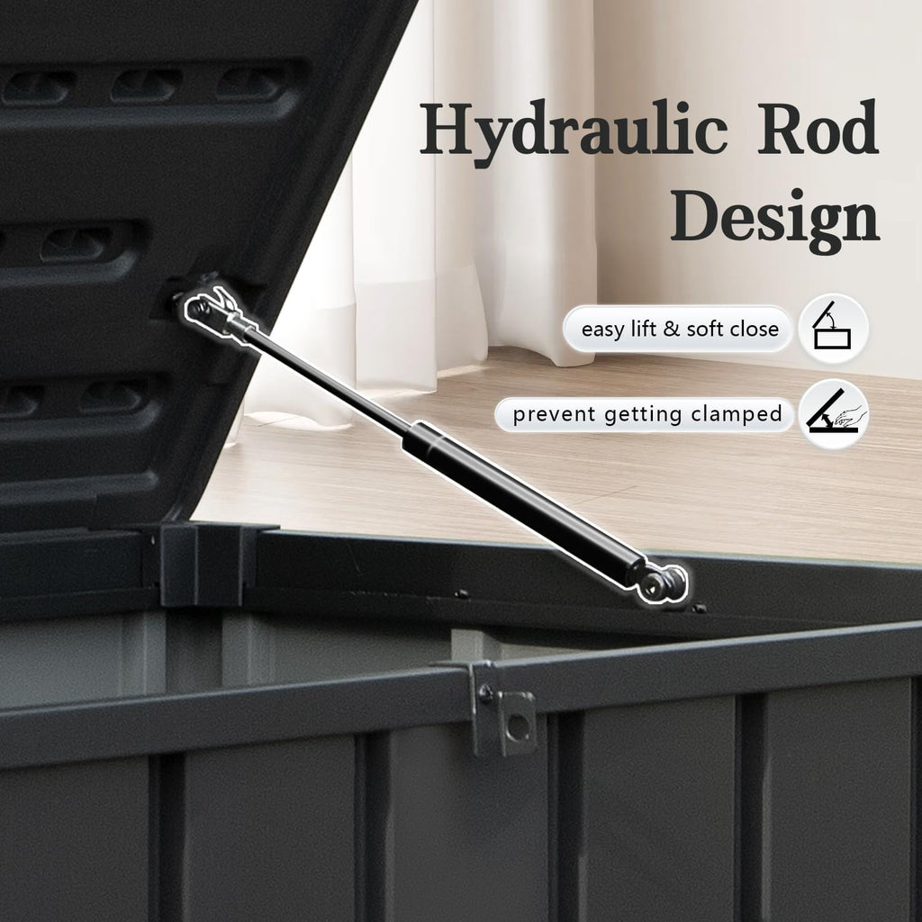 Domi 100-Gallon Outdoor Storage Box – Waterproof, Lockable Storage Cabinet With Resin Lid for Patio Furniture, Garden Tools & Pool Supplies – Large Metal Storage for Cushions, Toys & More