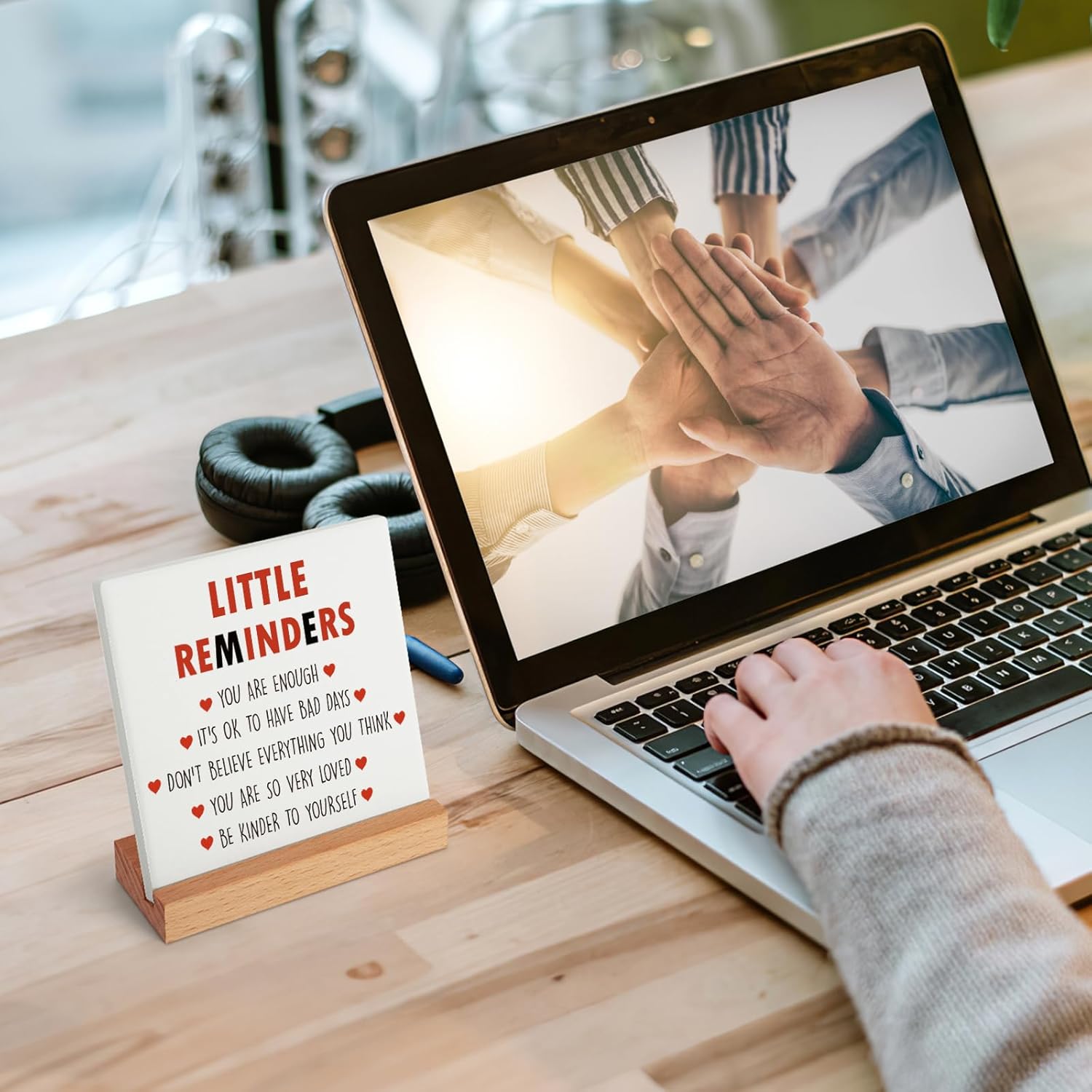 Inspirational Decor Motivational Gifts for women Christmas Birthday, Positive Mental Health Gifts for Her Teenage Girls Boys You are Enough Encouragement Plaque Little Reminders for Office Home