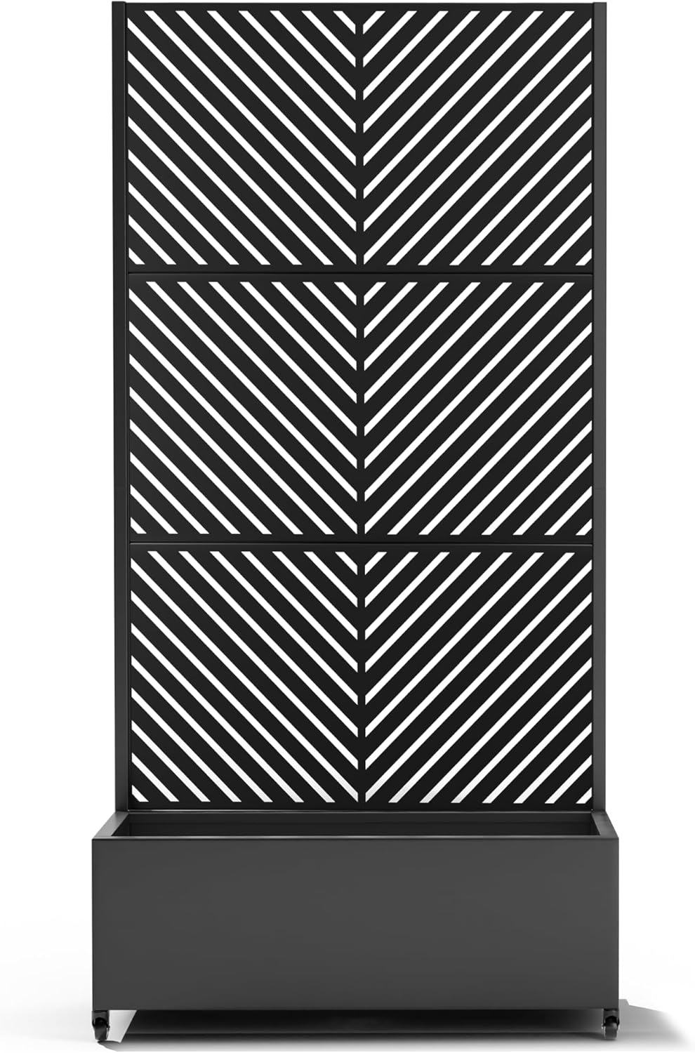 Raised Garden Bed with Trellis and Wheels,73"x35"x16" Metal Raised Garden Bed,Black Parallel Metal Planter with Climbing Trellis for Vines & Vegetables