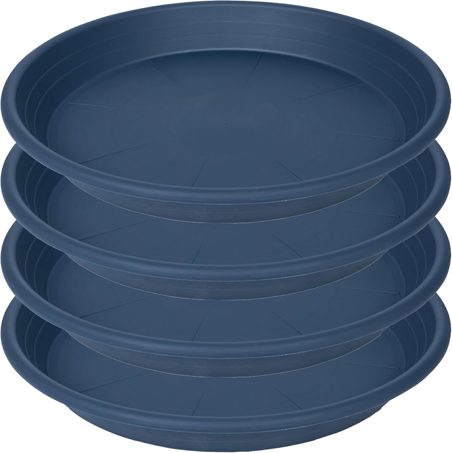 4 Pack of 16 inch Plant Saucer, Large Plant Tray, Heavy Sturdy Plant Drainage Tray for Indoors, Bird Bath Bowls, Sturdy Plastic Pot Tray for Planter (Blue)