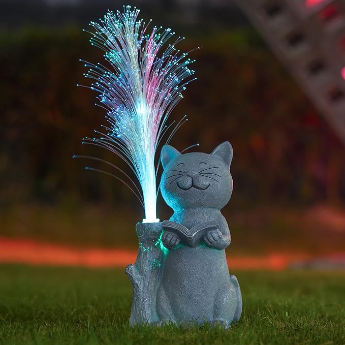 Solar Lights Garden Statue Cat