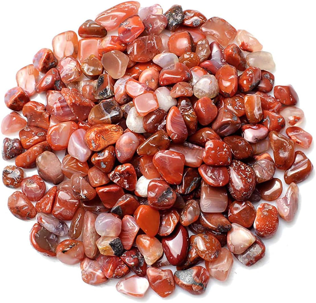 WAYBER Decorative Stones, 2 Lbs/920g (Fill 1.8 Cups) Natural Red Agate Pebbles Irregular Crystal Rock Gravel for Aquarium Turtle Tank Decoration/Succulent Plant Landscape/Flowerpot Vase Ornament