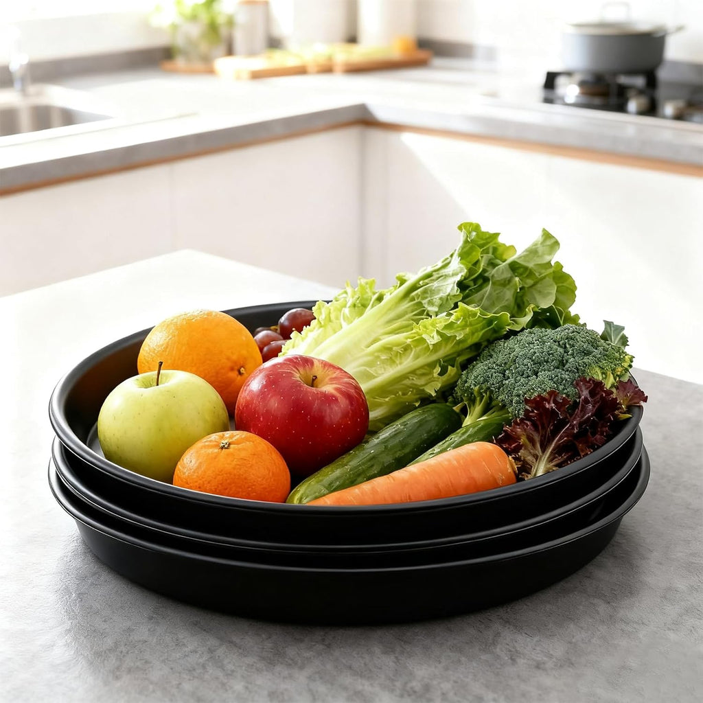 TITE Plant Saucer 16 inch,Heavy Large Planter Durable Thicker Plastic Plant Trays for Indoors and Outdoor,Plant Saucer Drip Trays,Black (16 inch, Black)