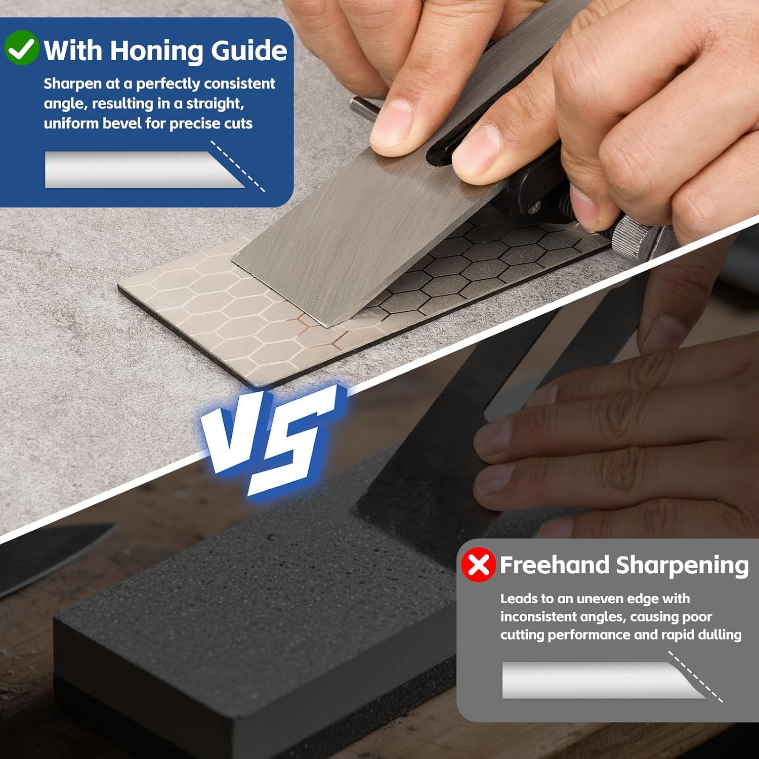 Chisel Sharpening Kit Honing Guide & 5 Diamond Sharpening Stones, Adjustable Chisel Sharpener Jig for Woodworking Tools, Plane Irons, Knives, and Blades, All-Metal Construction