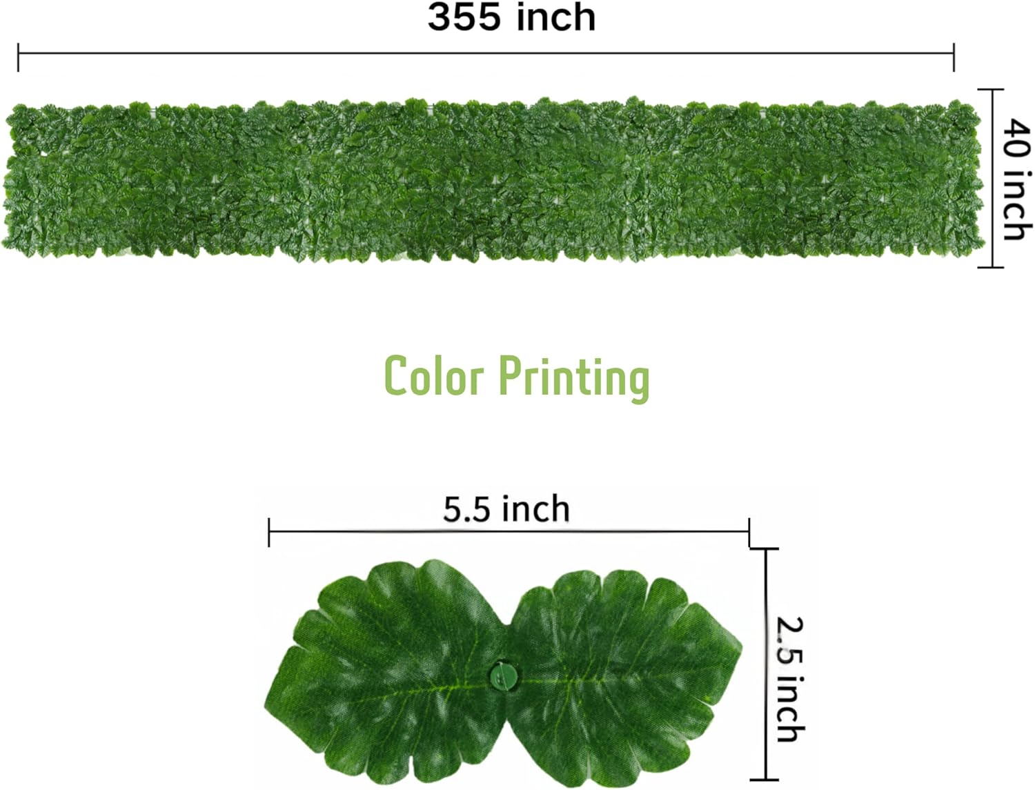 Jinwu Artificial Ivy Privacy Fence Screen, 39.4x354.3 inch Artificial Faux Ivy Hedge, Expandable Faux Privacy Fence with 80 pcs Zip Ties Decoration for Wall Screen, Outdoor Garden, Wedding Decor