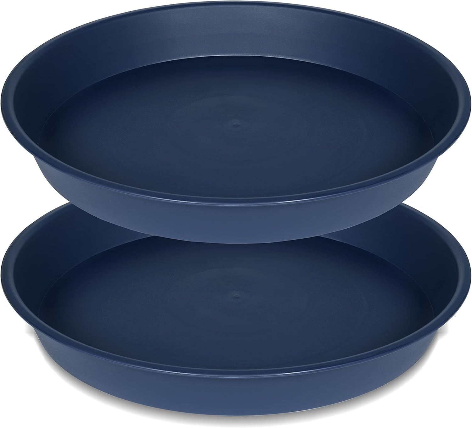 2 Pack of 18 19 inch Plant Saucer Drip Tray (16.6 inch Base), Heavy Duty Deep Plant Saucers for Pots, Plastic Flower Planter Water Trays for Indoors Outdoor (19", Blue)