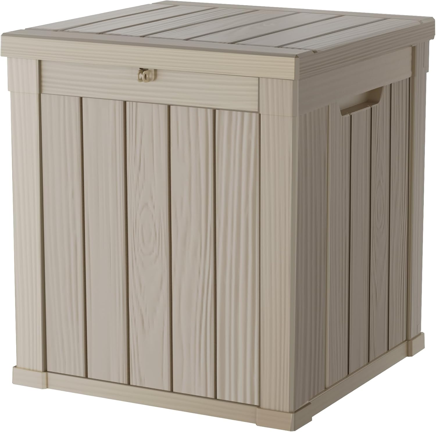 50 Gallon Deck Box, Resin Outdoor Indoor Waterproof Storage Box, Lockable Storage Box With Handle for Patio Furniture - Garden Tools - Swimming Pool Tools UV-Resistant, Brown