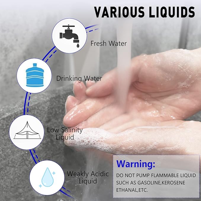 110V On Demand Water Pump 50 psi Water Pressure Booster for Home Utility Water Transfer Circulating Pump for Garden Hose Parts Washer Pump