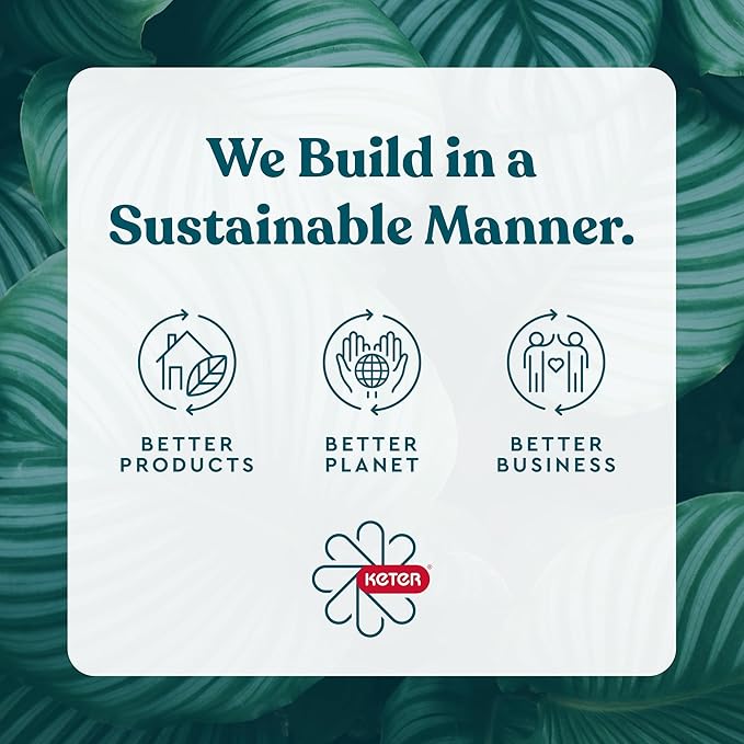 Keter City 30 Gallon Resin Outdoor Storage Box and Patio Furniture Side Table for Pool and Garden Accessories, Brown