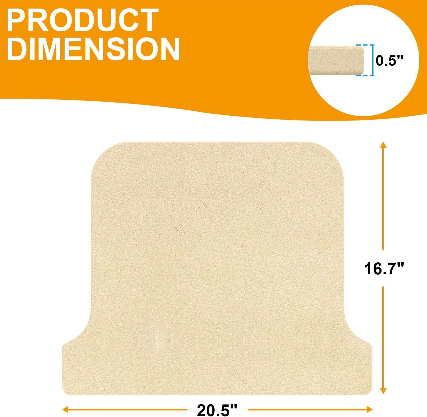 Cordierite Stone Baking Board Replacement for Ooni Koda 16 Gas Pizza Oven, Pizza Stone for Ooni Pizza Oven, Pizza Baking Board Replacement for Ooni Koda 16, Ceramic Baking Stone Accessories