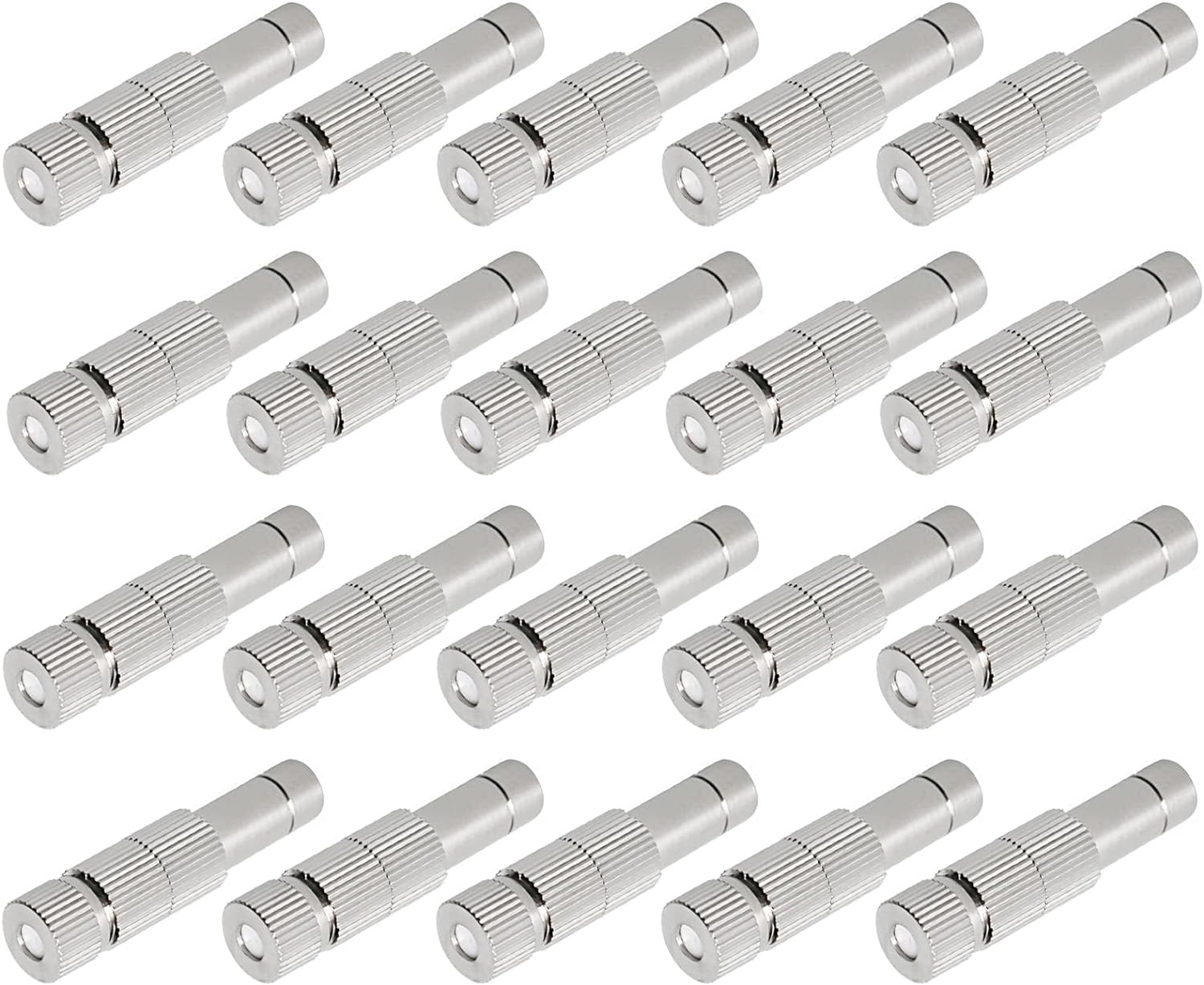 20pcs Brass Mister Nozzles, 6mm Misting Nozzles for Outdoor Cooling System, Landscaping, Air Humidification, Greenhouse Irrigation (with Filter, 0.016"/0.4mm Orifice)