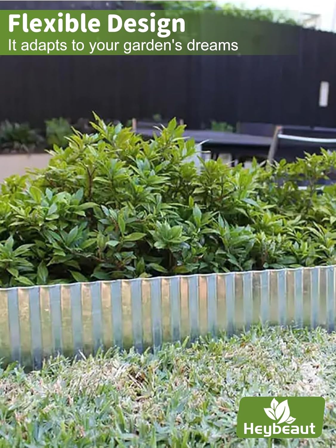 Corrugated Metal Garden Edging - 6" x40' Galvanized Steel Border, Durability Easy to Cut, Easy Installation & Stability, Ideal for DIY Flower Beds, Pathways and Patio Design Silver