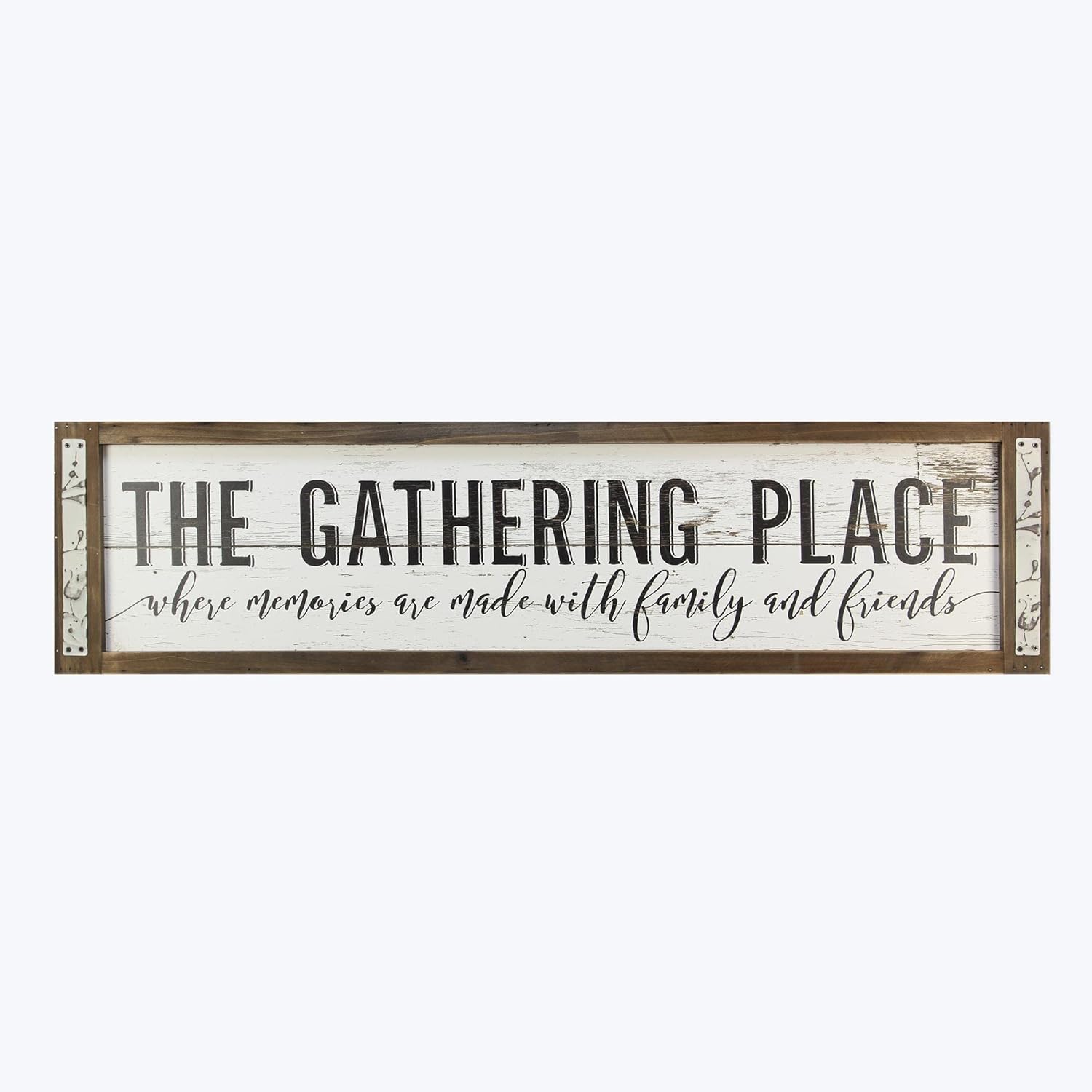 Young's Inc. The Gathering Place Rustic Home Decor - Living Room Wall Decor and Inviting Tabletop Decorations - Wood - 40” W x 1.5" D x 10” H