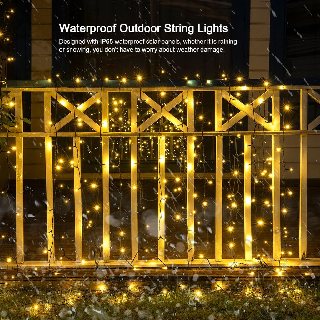 Solar String Lights for Outside High Bright Outdoor Waterproof Solar Powered String Lights with Remote for Tree Garden Backyard Patio Porch (Warm White, 66FT 200 LED)