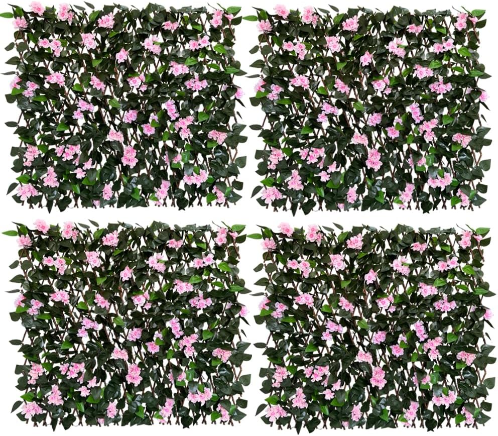 Expandable Fence Privacy Screen for Balcony Patio Outdoor,Decorative Faux Ivy Fencing Panel,Artificial Hedges