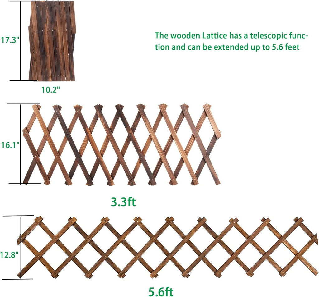 Wooden Lattice Wall 4Pack-Expandable Plant Garden Trellis for Climbing Plants Outdoor Air Plant Vertical Rack Wall Decor for Room Patio
