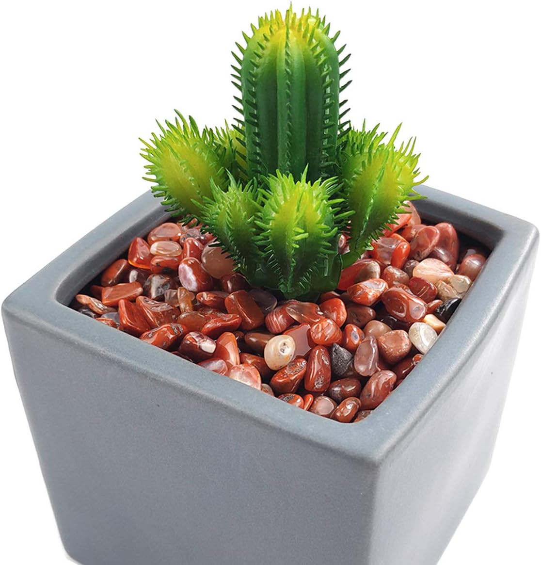 WAYBER Decorative Stones, 1 Lb/460g (Fill 0.9 Cup) Natural Red Agate Pebbles Irregular Crystal Rock Gravel for Aquarium Turtle Tank Decoration/Succulent Plant Landscape/Flowerpot Vase Ornament