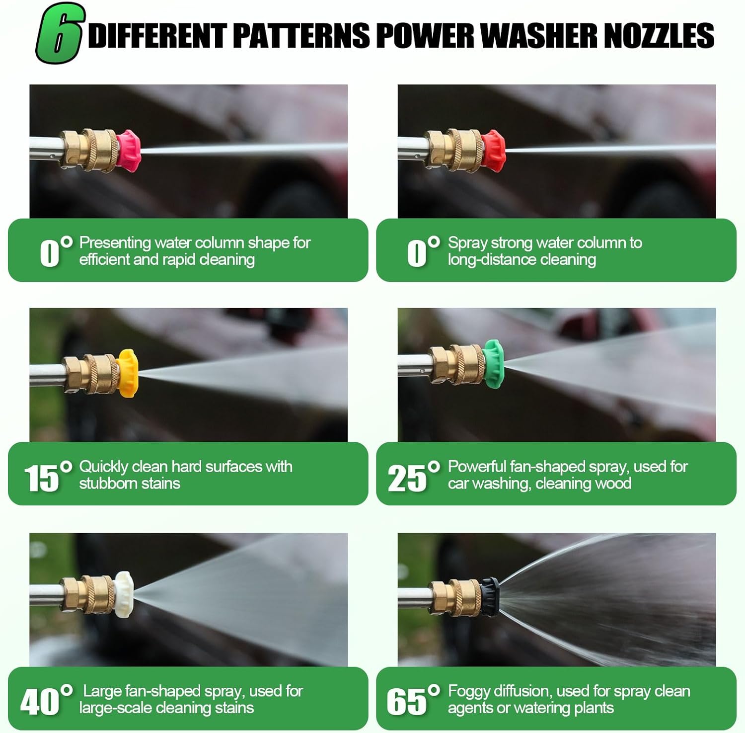 Gutter Cleaning Tools From the Ground, 9 Pack 8 FT Pressure Washer Extension Wand, Power Washer Lance With 6 Pressure Washer Spray Nozzle Tips, 30°, 90°, 120° Gutter Cleaner Curved Rod, 4000 PSI