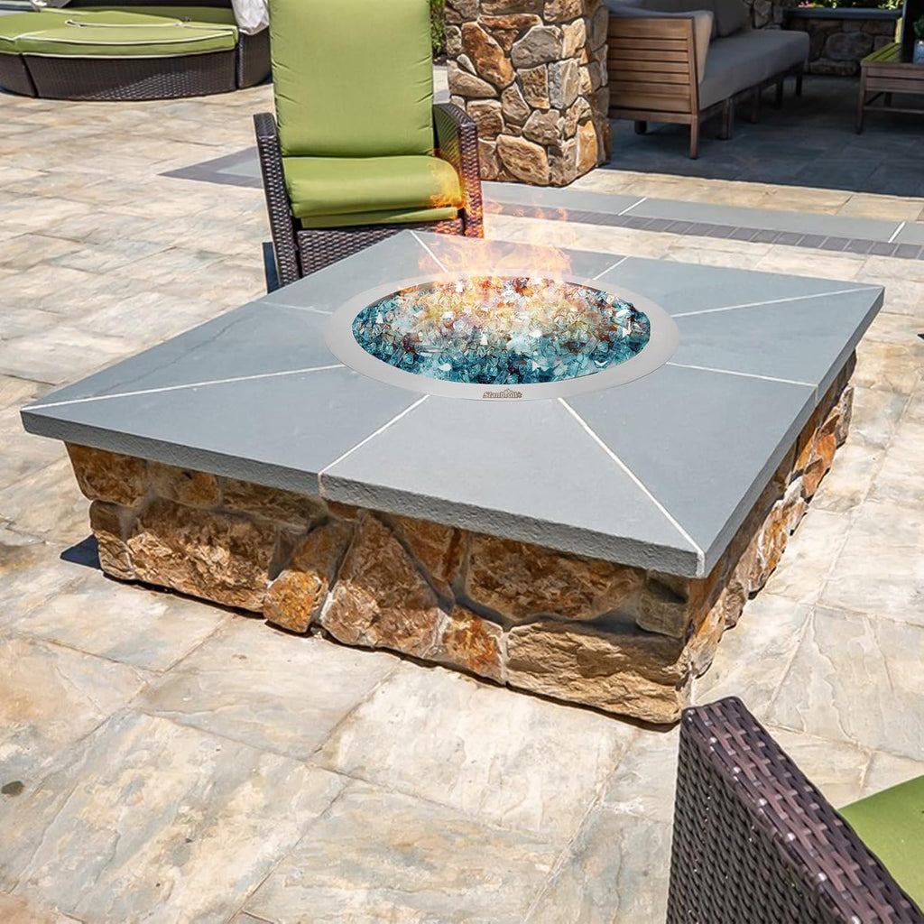 Stanbroil 13-Inch Drop-in Fire Pit Burner Pan, Round Fire Pit Insert for Propane & Natural Gas DIY Fire Table, Stainless Steel Firepit, BTU 88,000 Max